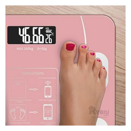 Balanza Portatil de Diseño Rosado Y+Stickers