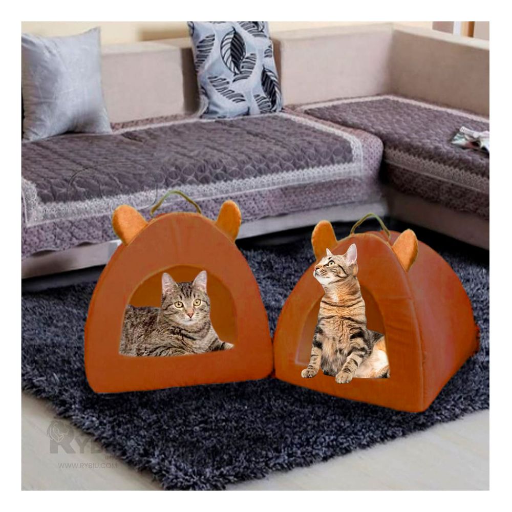 Cama Cerrada Suave en Tono Marron Y+Stickers Cama Cerrada Suave en Tono Marron Y+Stickers