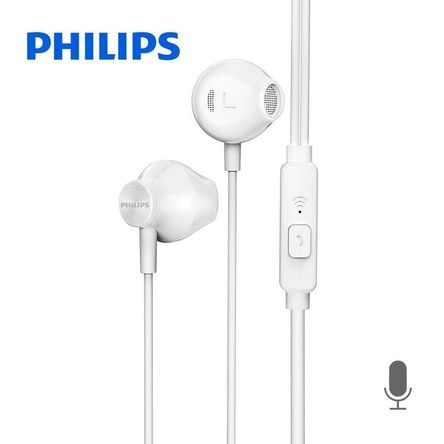 Audifonos Philips In Ear TAUE101wt Con micro 3.5 mm Bass Sound Blanco Audifonos Philips In Ear TAUE101wt Con micro 3.5 mm Bass Sound Blanco