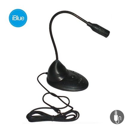 Microfono iBlue 46169-BK De Escritorio V2 35mm Flexible Negro Microfono iBlue 46169-BK De Escritorio V2 35mm Flexible Negro
