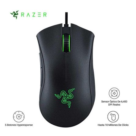 Mouse Razer Deathadder Essential Alambrico 6400 DPI Green Light