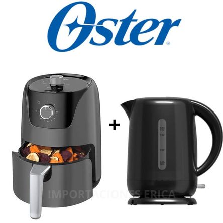 Combo Oster Freidora de aire manual 4L + Hervidora electrico negro 1.7 L