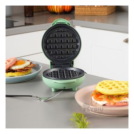 Mini Waflera Forma Circular Moderno en Diseño Verde