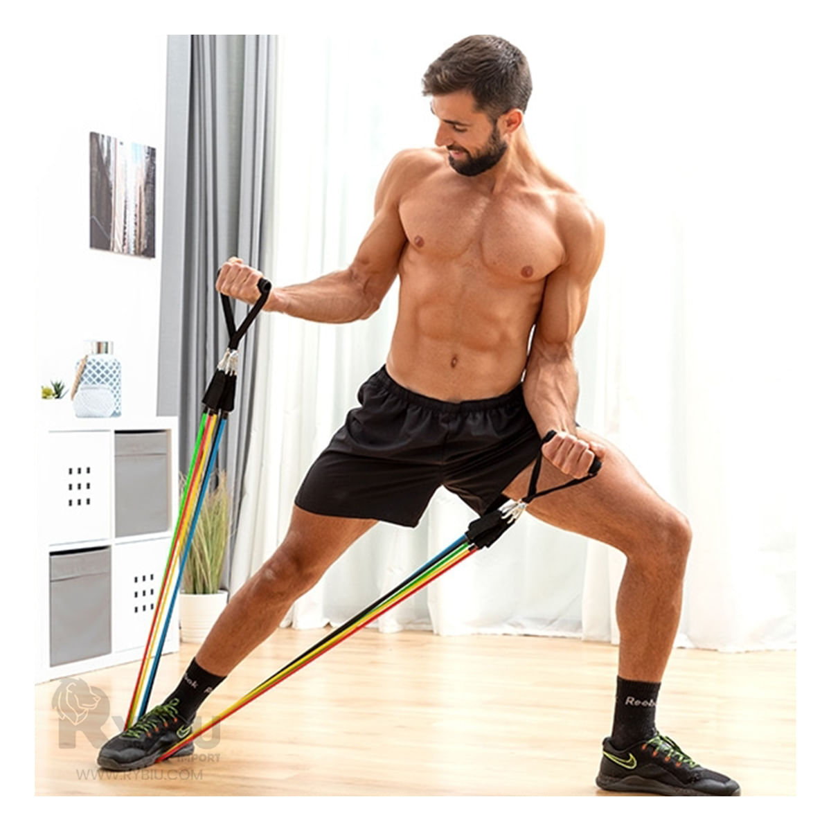 Set 5 Ligas De Estiramiento para Hacer Yoga Multicolor