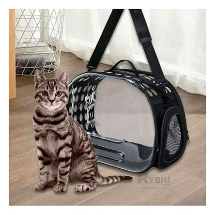 Transportador Bonito y Comodo de Gato Tono Negro Y+Stickers