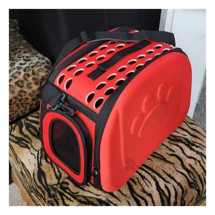 Transportador Pet Diseño de Huella en Rojo Y+Papel de Regalo