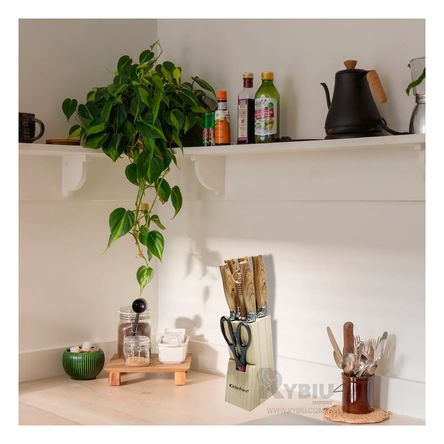 Set de Practicos Cuchillos con Mango Madera Y+Stickers Set de Practicos Cuchillos con Mango Madera Y+Stickers