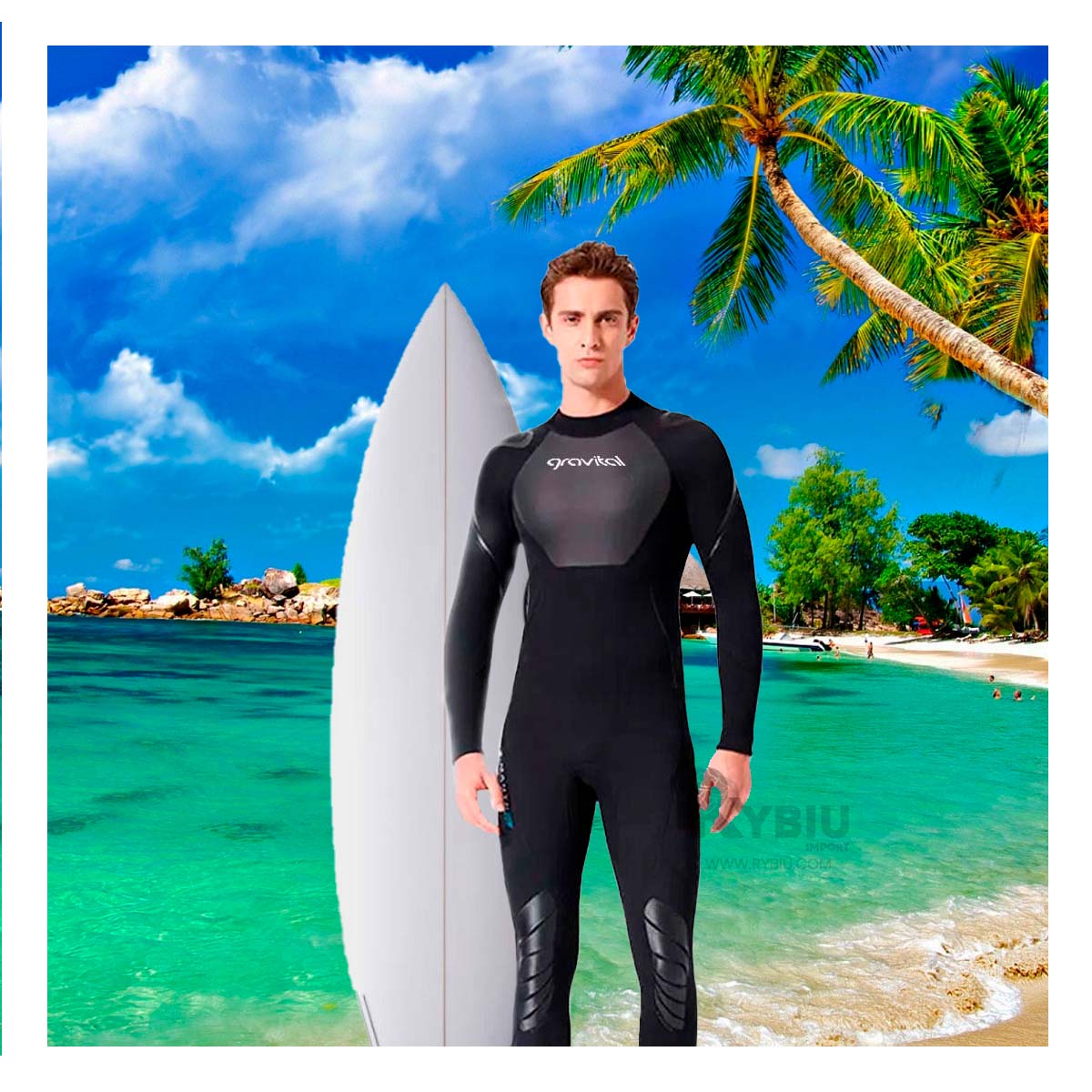 Traje para Surf de Color Negro Y+Papel de Regalo