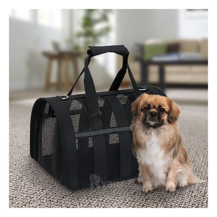 Transportador de Mascotas con Piso Impermeable Amplio Negro