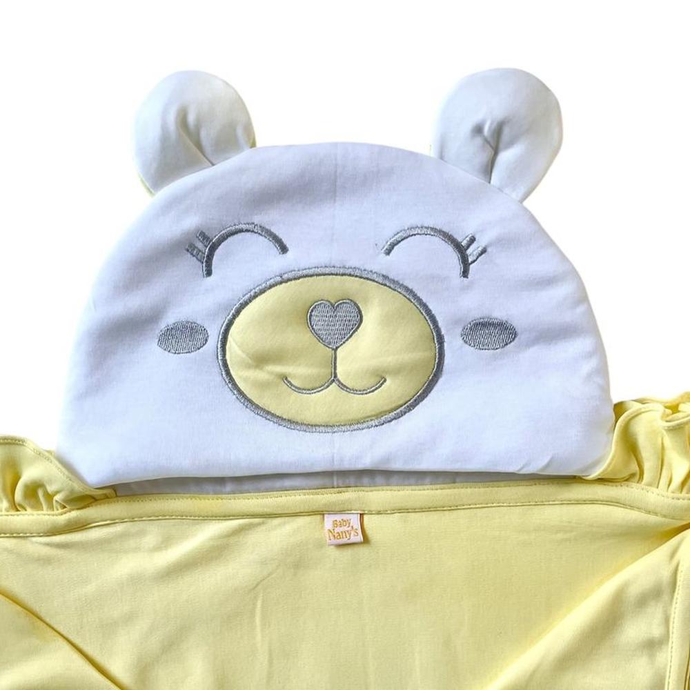 COLCHA BEBÉ ALGODÓN OSO CORONA