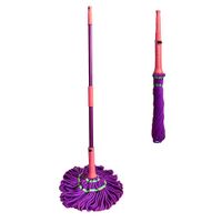 Trapeador Mágico Giratorio de Microfibra Secado Rápido Exprime sin Contacto Fucsia