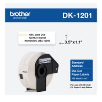 Cinta Brother DK-1201 Etiquetas Autoadesibas Pre-cortadas (29 x 90 mm)