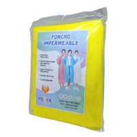 Poncho Para Lluvia Ligero Impermeable con capucha y botones - Amarillo