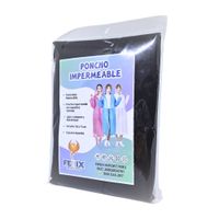 Poncho Para Lluvia Ligero Impermeable con capucha y botones - Negro