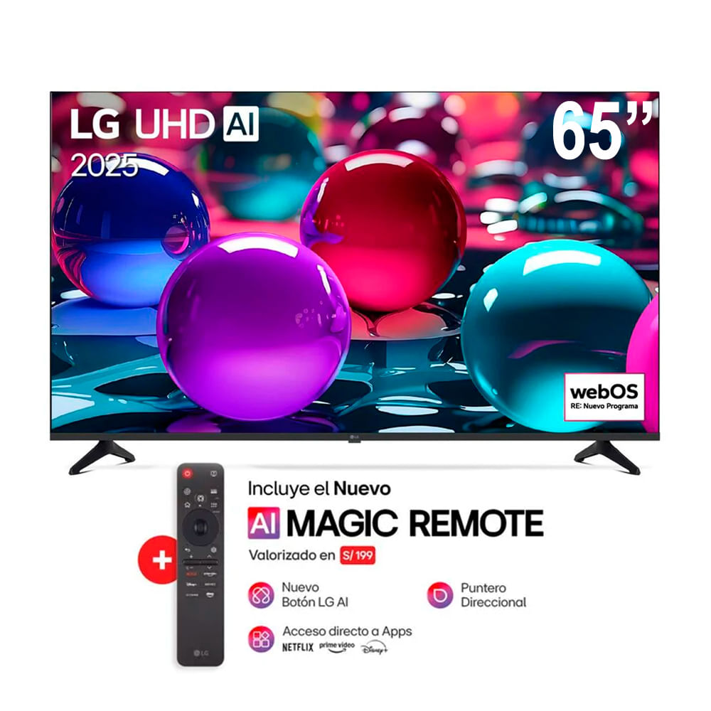 Televisor LG 65 Smart UHD 4K 65UA7300PSB + Magic Remoto LG MR25GA