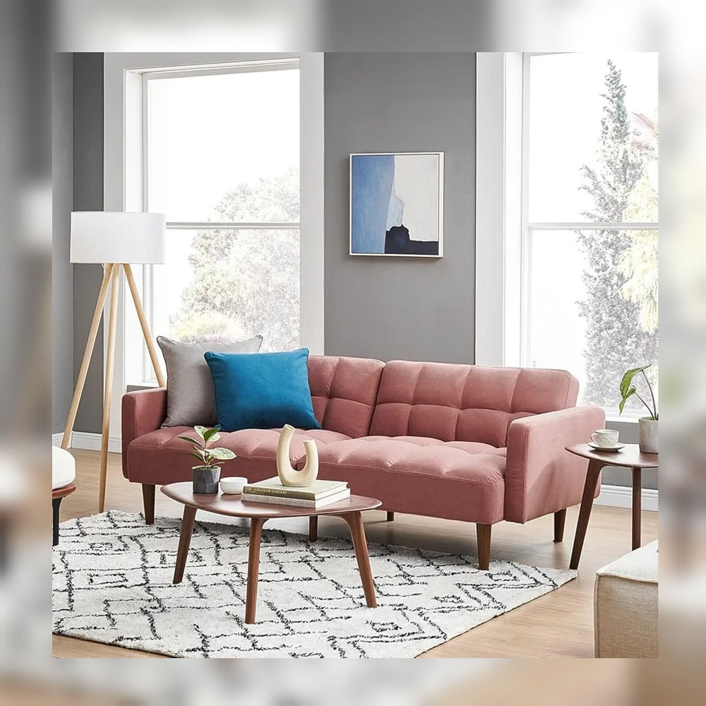 DM SOFÁ CAMA TIME - ROSADO PASTEL