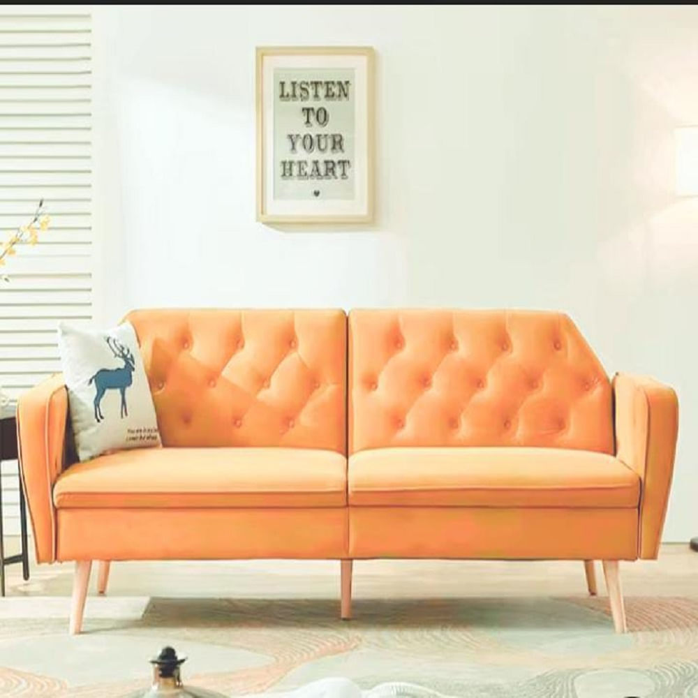 DM SOFÁ CAMA TORY - NARANJA CLARO