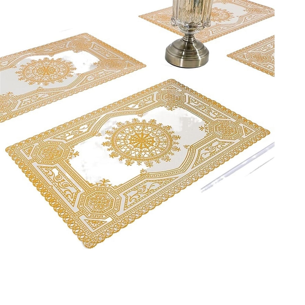 Individuales de Mesa Plateados Set de 12 Dorado