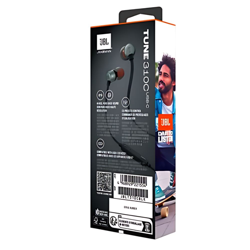Audífonos JBL Tune 310c Con Miccontrol Usb C Negro