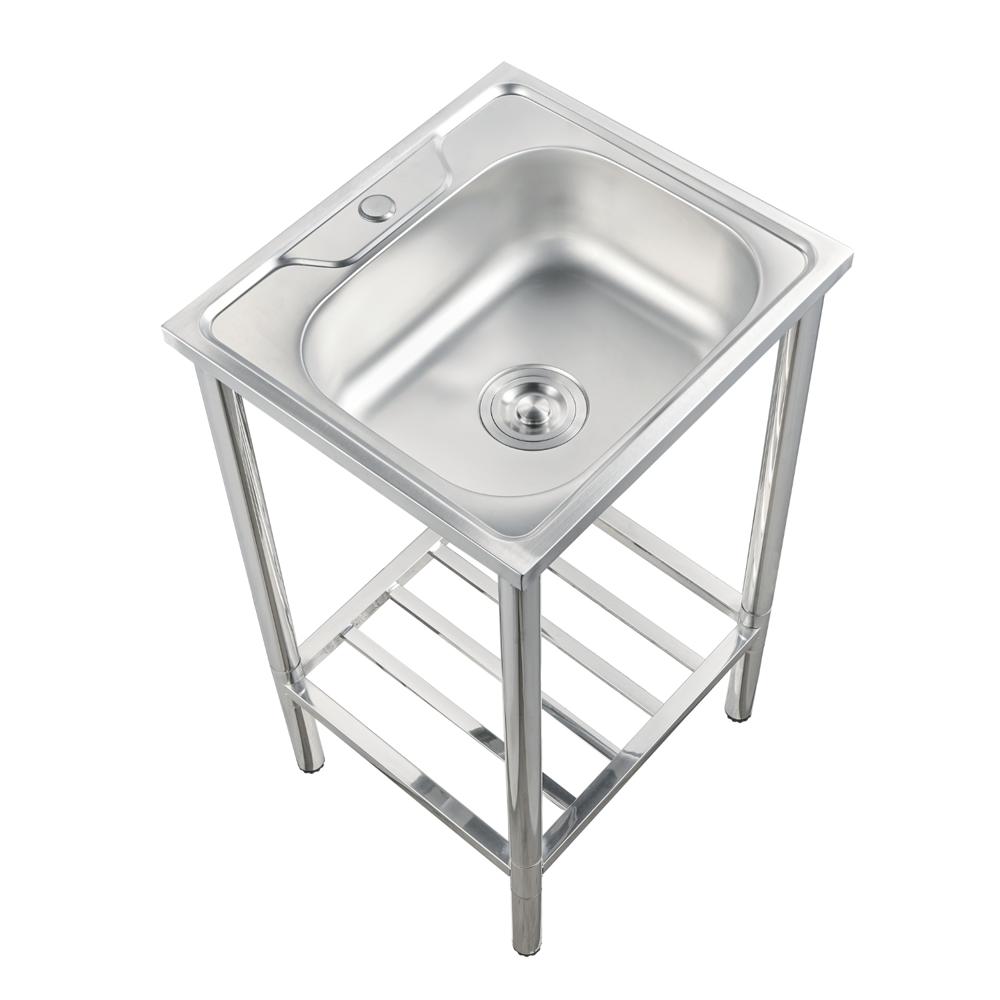 LAVADERO DE COCINA CON MUEBLE DE ACERO INOXIDABLE 50CM X 45 CM