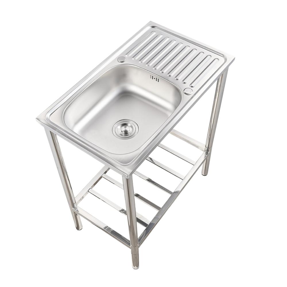 LAVADERO DE COCINA CON MUEBLE DE ACERO INOXIDABLE 75CM X 45 CM