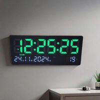 Reloj Digital de Pared con Fecha y Temperatura 36x16cm
