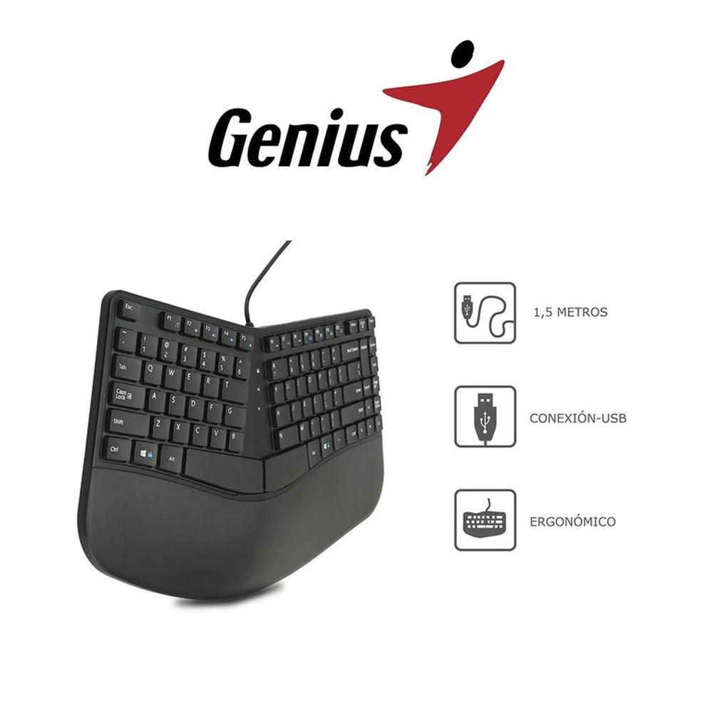 Teclado Genius Ergonomico Wired USB Ergo KB-700 con reposamanos Teclado Genius Ergonomico Wired USB Ergo KB-700 con reposamanos