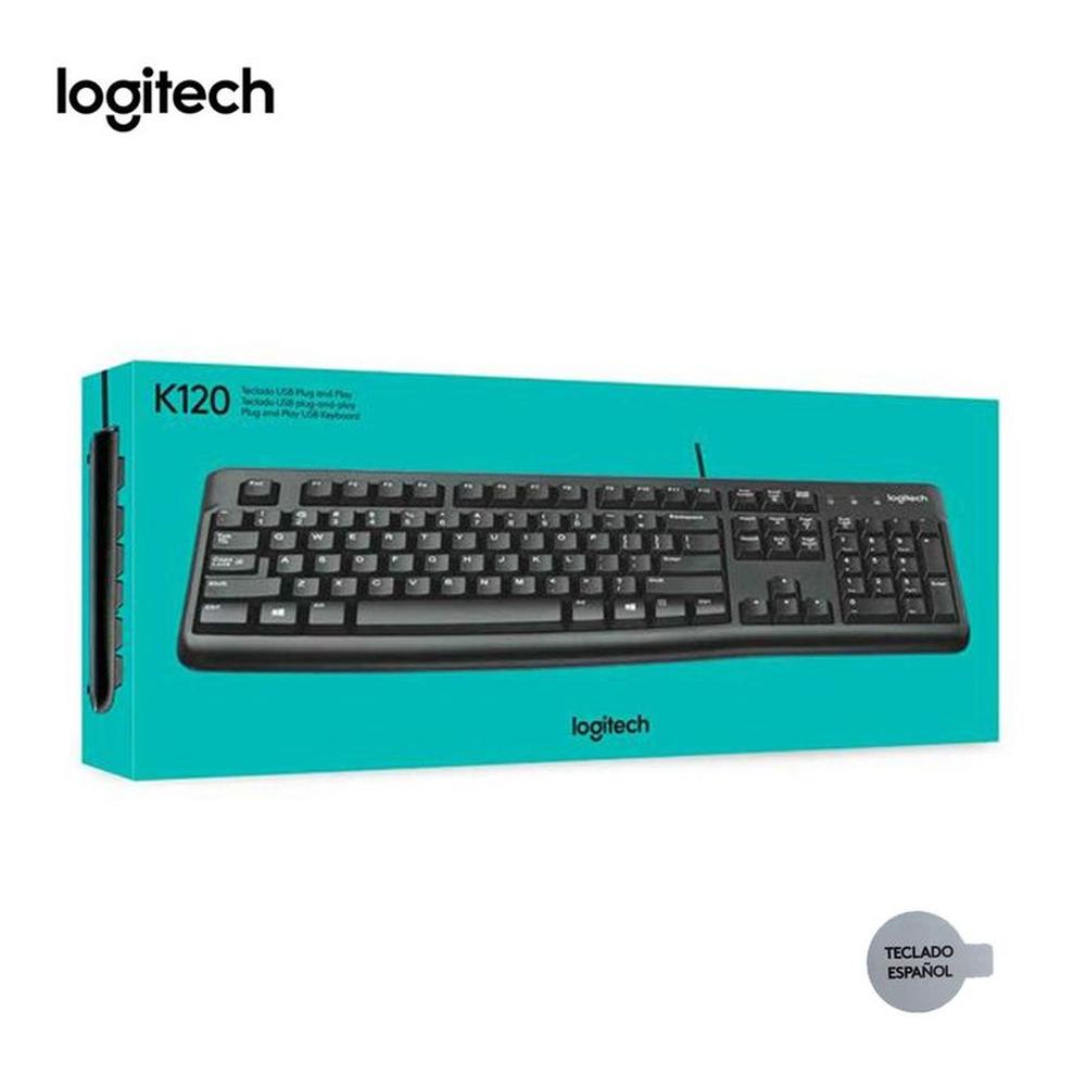Teclado Logitech K120 USB SP Resistente a Salpicaduras Negro Teclado Logitech K120 USB SP Resistente a Salpicaduras Negro