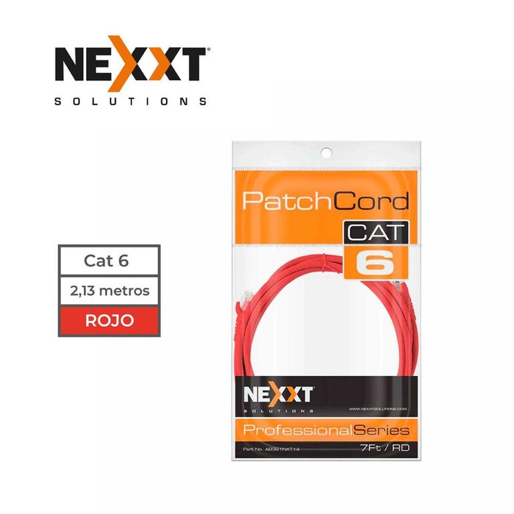 Cable Patch Cord Nexxt UTP Cat6 AB361NXT14 2.1 mts MachoMacho Rojo Cable Patch Cord Nexxt UTP Cat6 AB361NXT14 2.1 mts MachoMacho Rojo