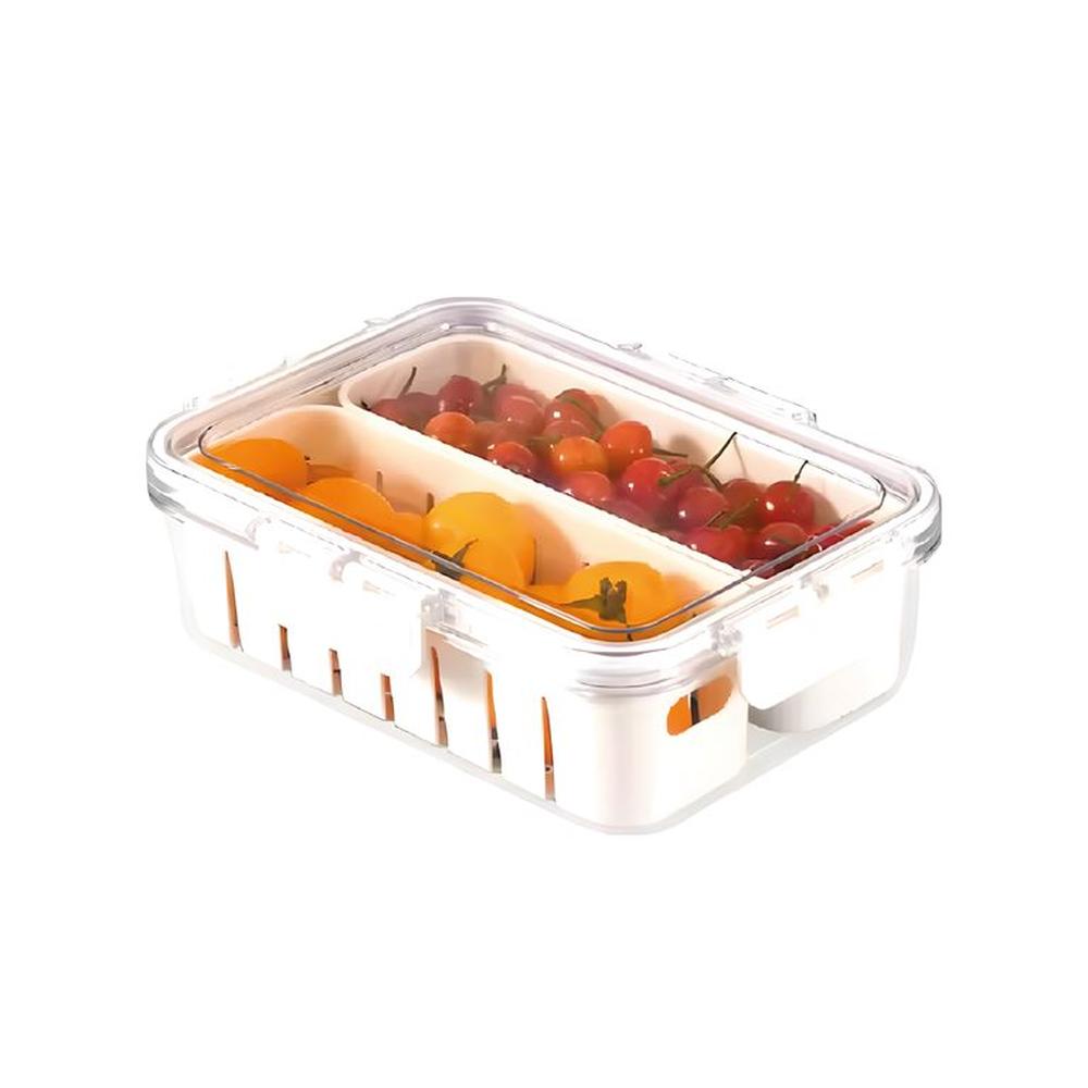 Organizador para Alimentos FB-03 con tapa - 2 compartimientos - Blanco