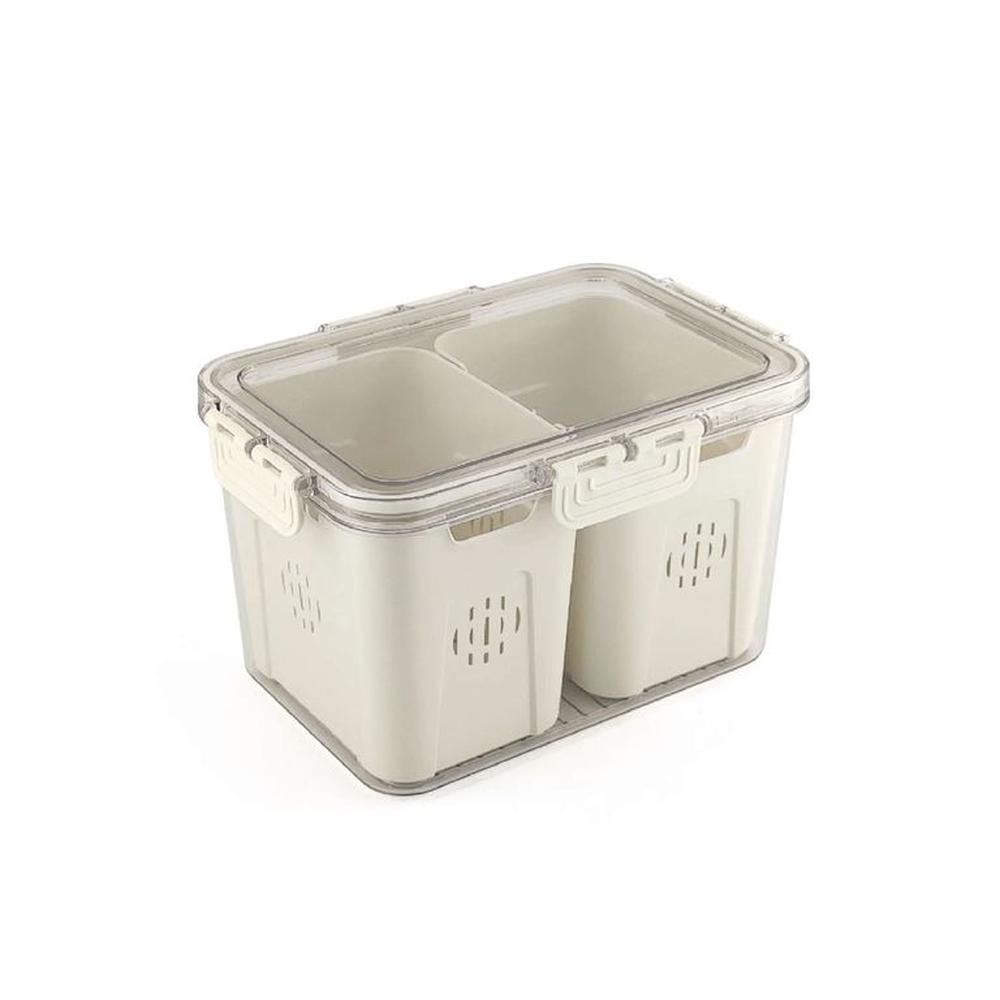 Organizador de Alimentos rectangular con tapa FB-02 Blanco+transparent