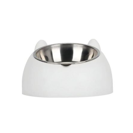 Plato Acero Inoxidable Para Mascotas Blanco - Talla L