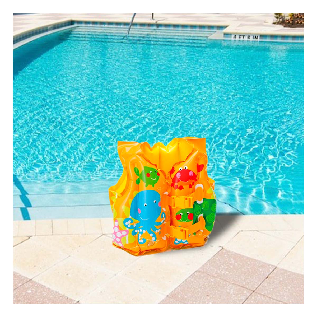 Chaleco Versátil y Adaptable al Agua Amarillo Y+Stickers