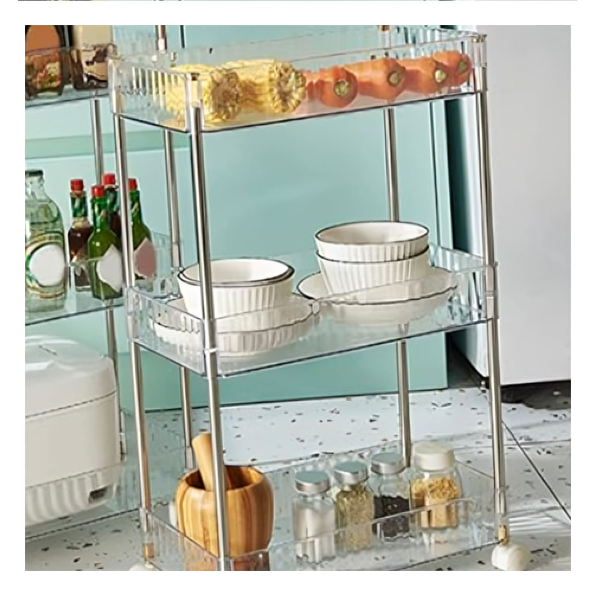 Carrito Optimizador de Espacio Color Acrilico Y+Stickers