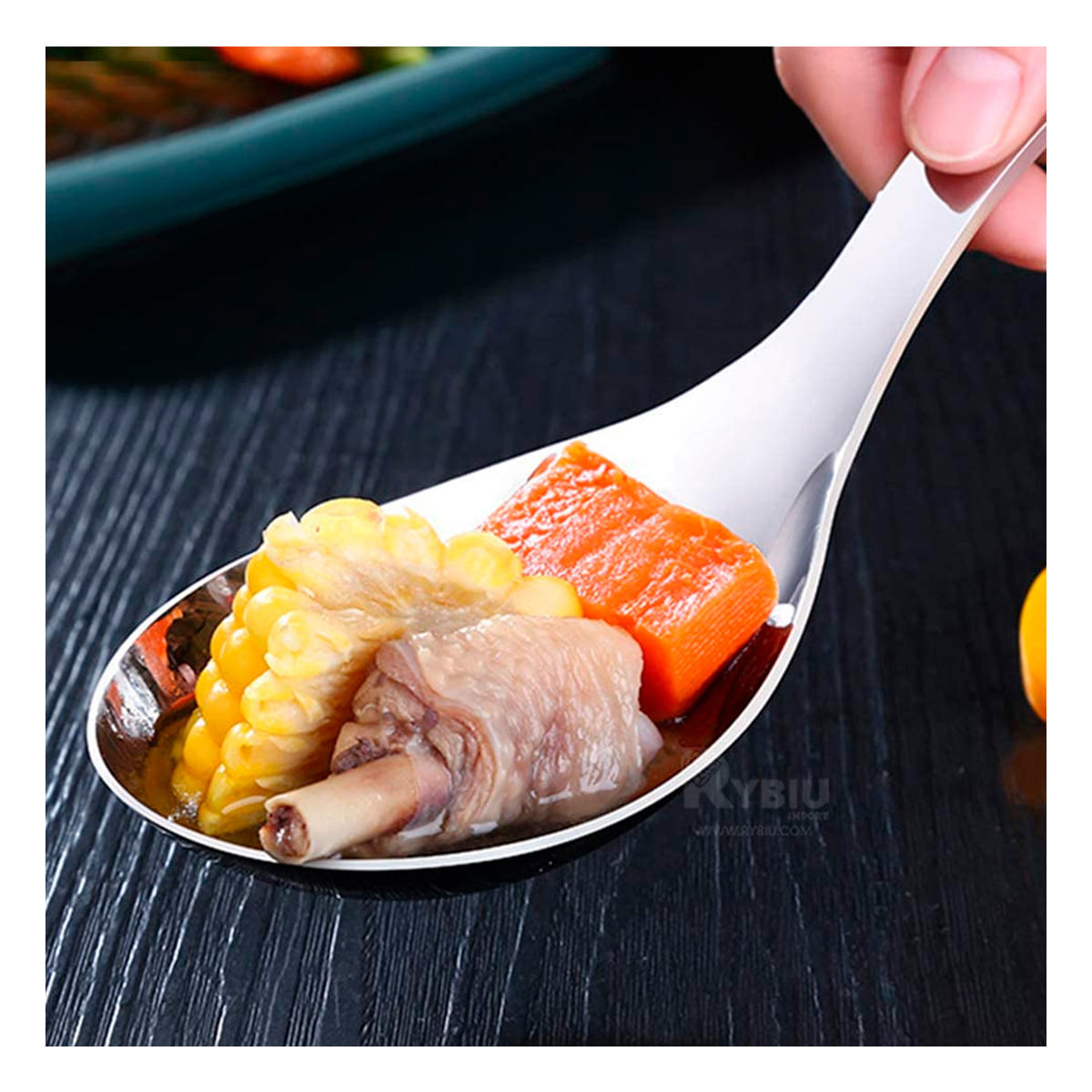 Cucharon Acero en Color Plateado Y+Stickers