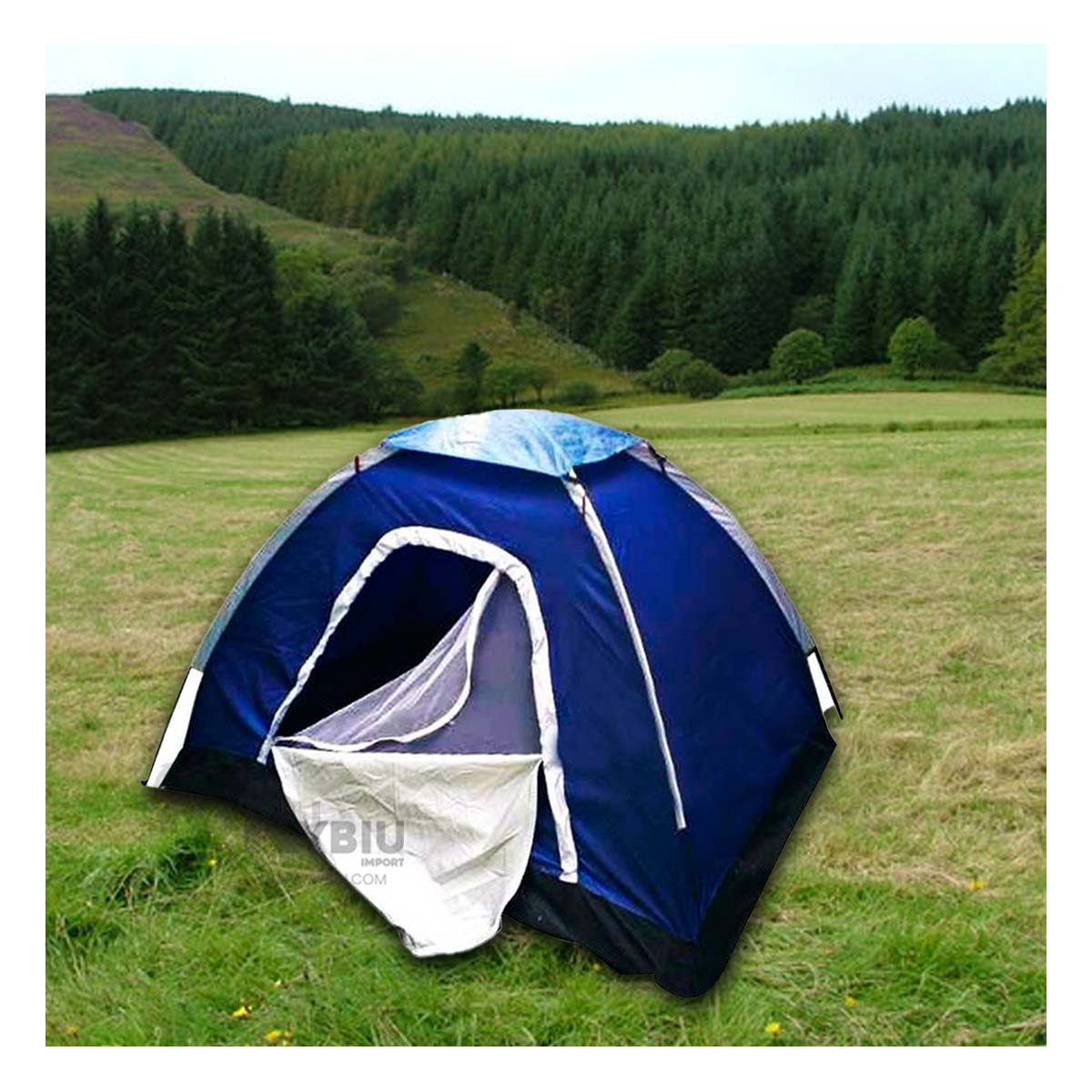 Carpa Familiar para Acampar para 4 Personas de Color Azul