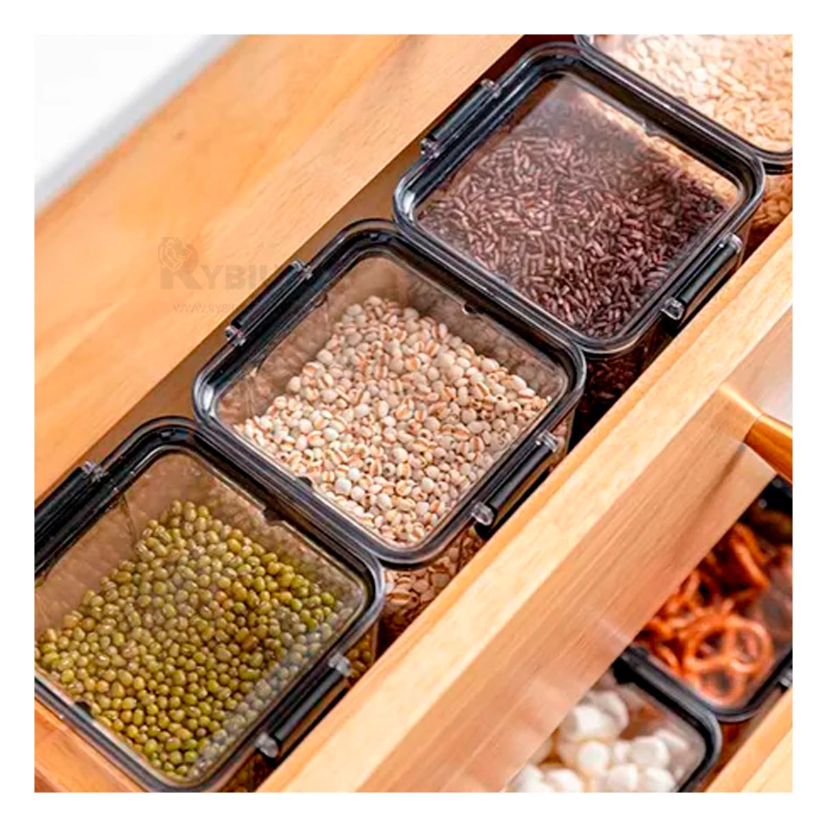 Frasco Duradero para la Cocina de Tapa Negra Y+Stickers