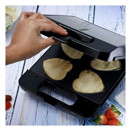 Maquina para Waffle de Corazon Negro Y+Envoltorio de Regalo