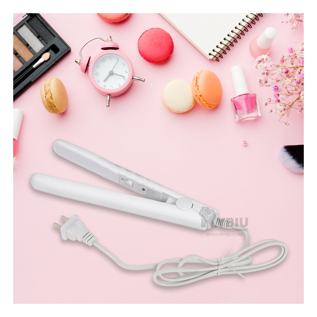 Mini Plancha de Viaje para Mujer en Blanco Y+Papel de Regalo