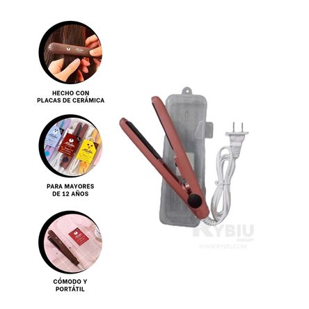 Planchador Versatil de Cabello Guinda Y+Ligas de Regalo Planchador Versatil de Cabello Guinda Y+Ligas de Regalo
