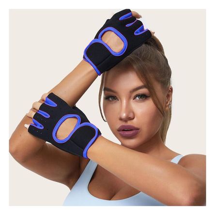 Guantes Comodos para Ejercitarse de Color Azul Y+Stickers Guantes Comodos para Ejercitarse de Color Azul Y+Stickers