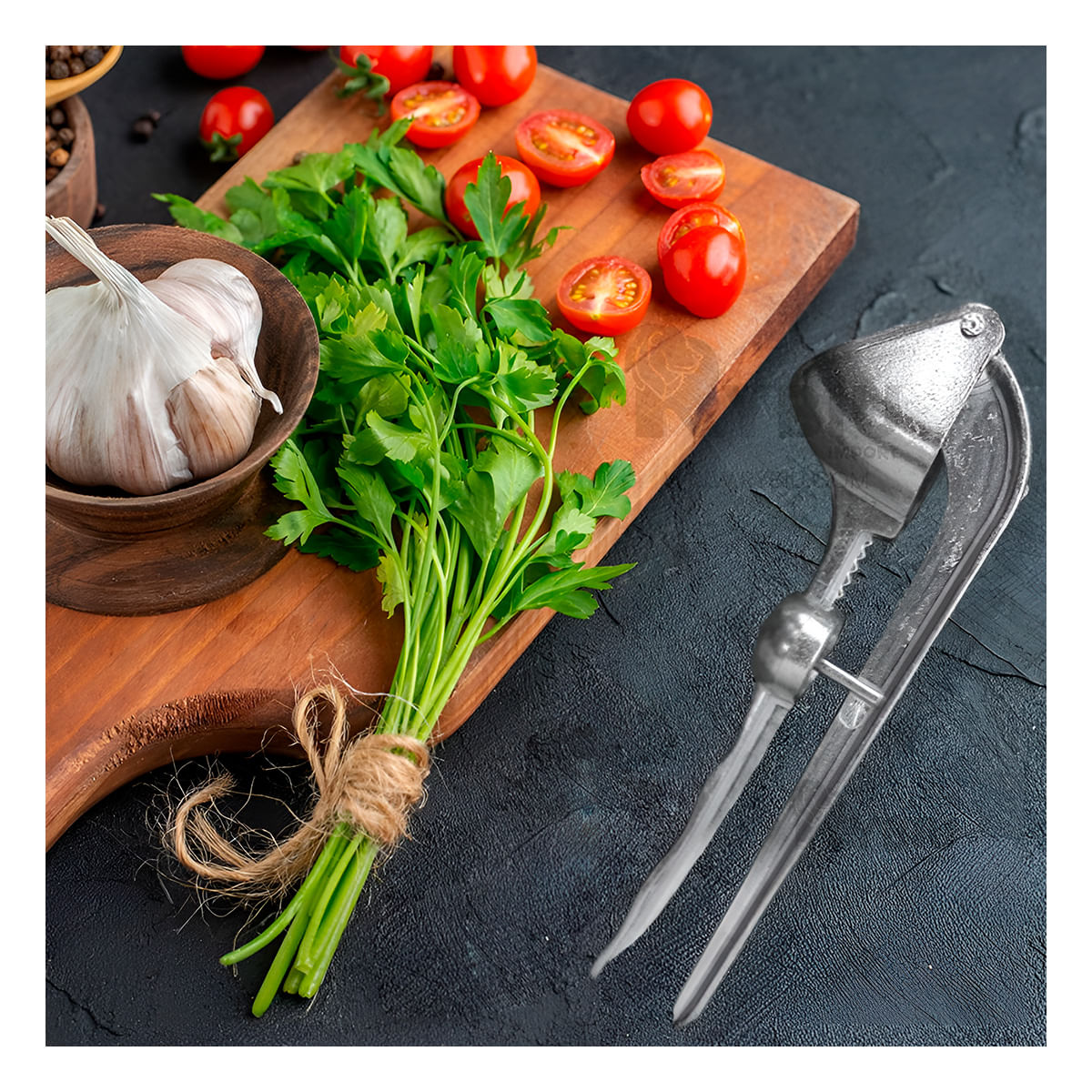 Triturador Pequeño para Ajo en Plateado Y+Papel de Regalo