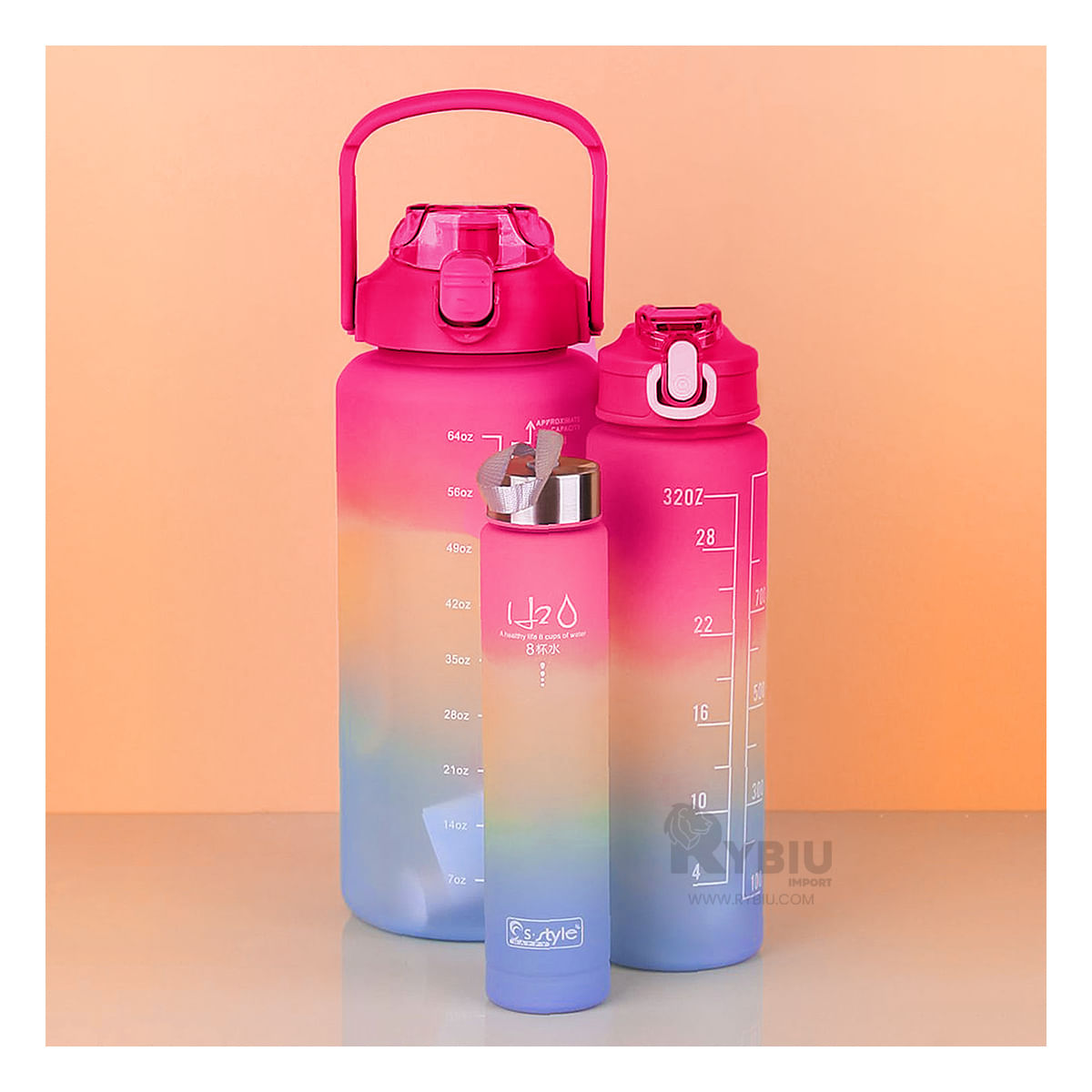 Set de Recipientes para Gimnasio con Tapa Fucsia Y+Agendita