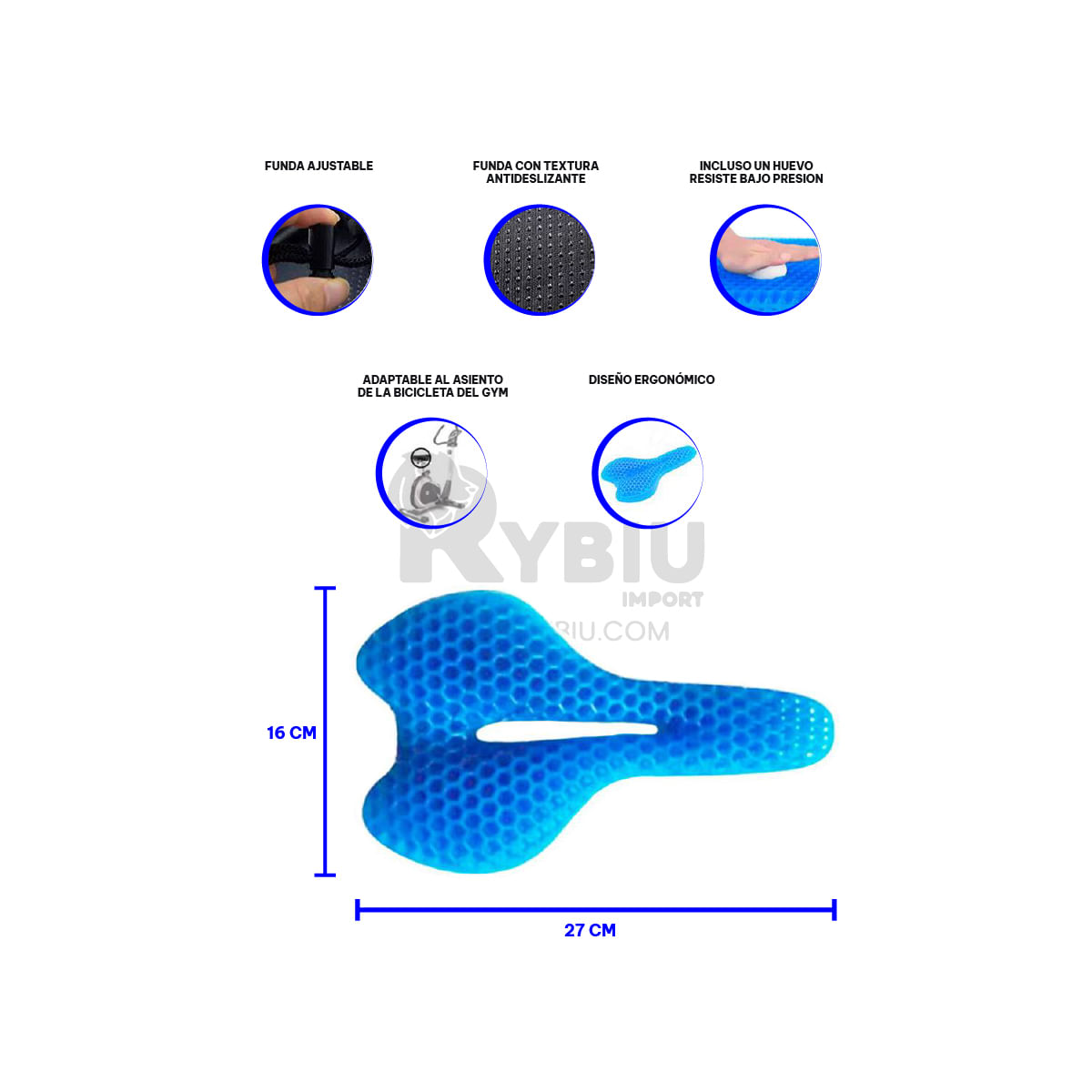 Asiento de Gel para Bicicleta + Funda