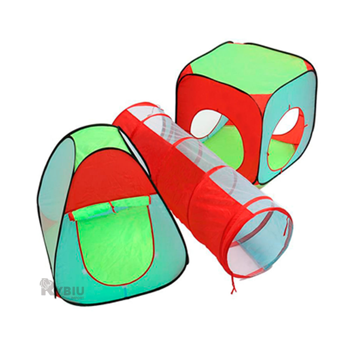 Carpa de 3 Piezas con Tunel Multicolor Y+Stickers