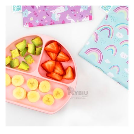 Plato con Seguridad Antiderrames Infantil Rosado Y+Stickers Plato con Seguridad Antiderrames Infantil Rosado Y+Stickers