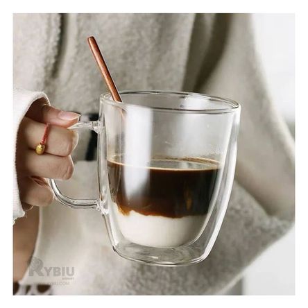 Taza de 2 Estratos Sofisticada en Transparente Y+Stickers