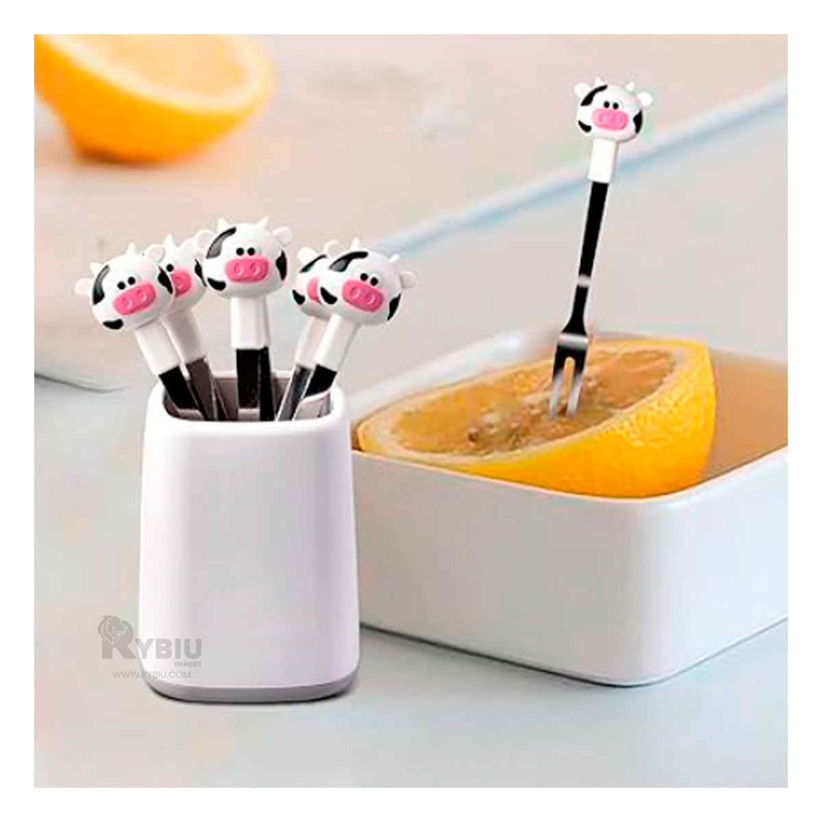 Tenedor Util para el Uso Familiar Multiusos Diseño de Vaca