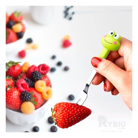 Tenedor Firme con Diseño Sapo Verde Limon Y+Papel de Regalo Tenedor Firme con Diseño Sapo Verde Limon Y+Papel de Regalo