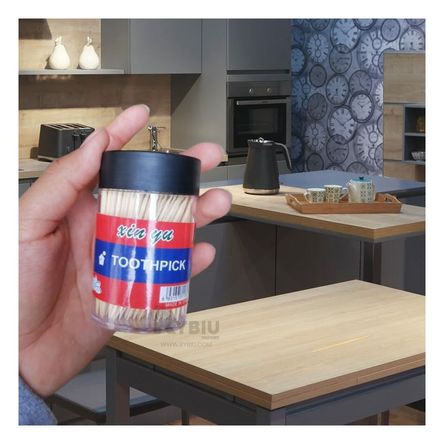 Set 2 Frascos de Palillo Dental de Tapa Segura Negro Set 2 Frascos de Palillo Dental de Tapa Segura Negro